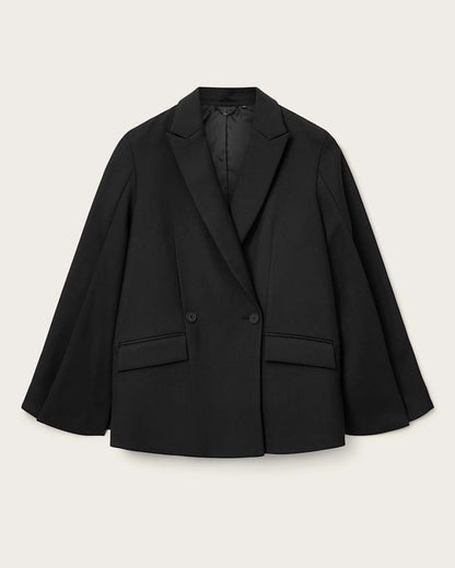 AllSaints Luna Double Breasted Cape Blazer Women's Black Women's