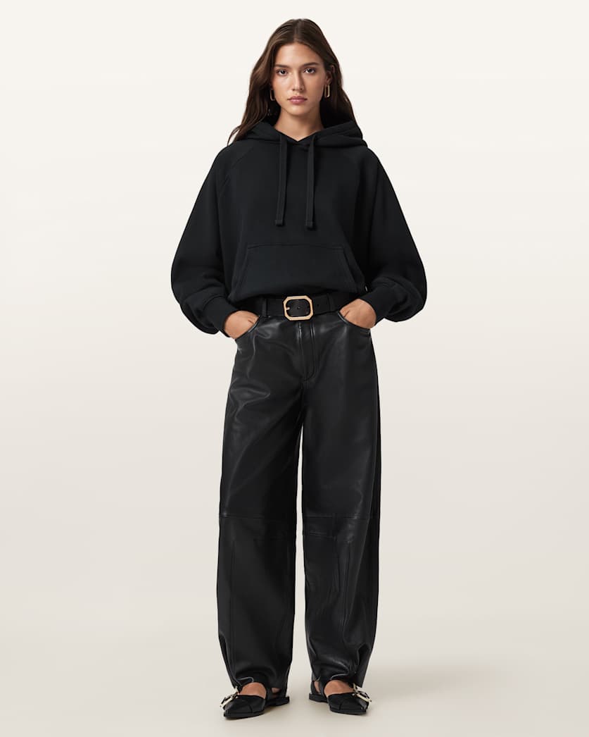 AllSaints Talon Underground Sequin Oversized Hoodie Women's Black Women's
