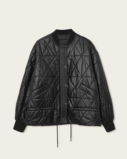 AllSaints Alli Quilted Bomber Jacket Women's Forest Green Women's