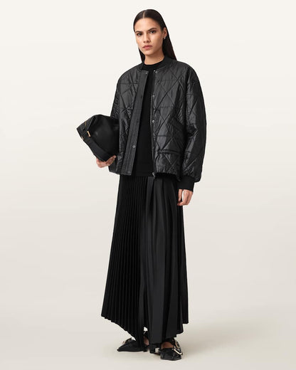 AllSaints Alli Quilted Bomber Jacket Women's Forest Green Women's
