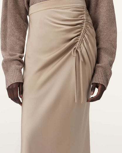 AllSaints Alexia Gathered Maxi Skirt Women's Taupe Grey Women's