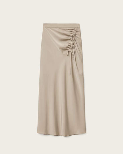 AllSaints Alexia Gathered Maxi Skirt Women's Taupe Grey Women's