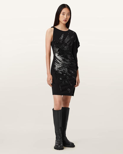 AllSaints Sophie Embellished Mini Dress Women's Black Women's