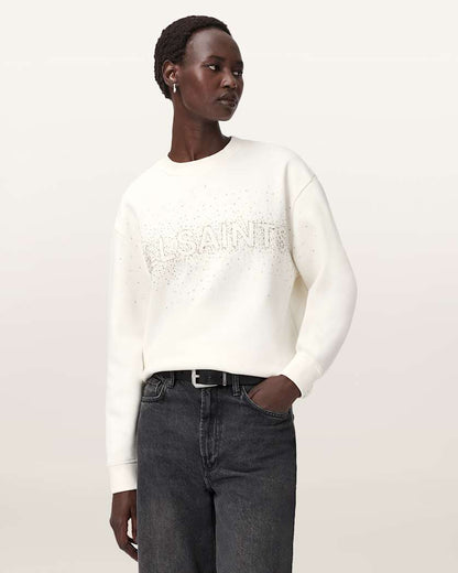 AllSaints Sprinkle Oversized Etta Sweatshirt Women's White Women's