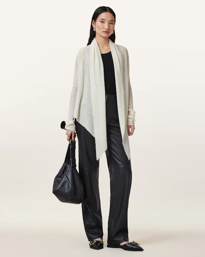 AllSaints Harper Pirate Open Front Cardigan Women's Chalk White Women's