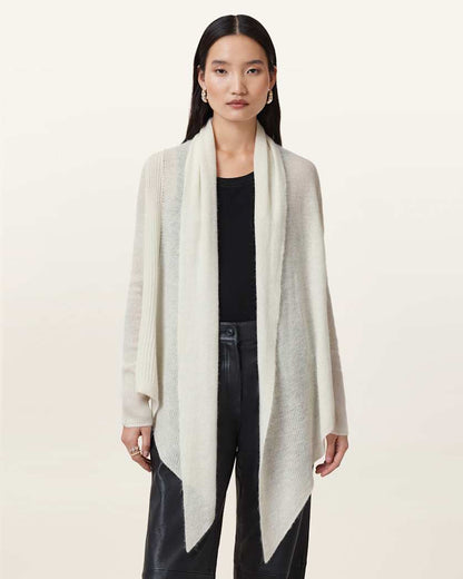 AllSaints Harper Pirate Open Front Cardigan Women's Chalk White Women's