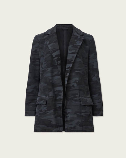 AllSaints Aleida Denim Blazer Women's Camo Ink Blue Women's