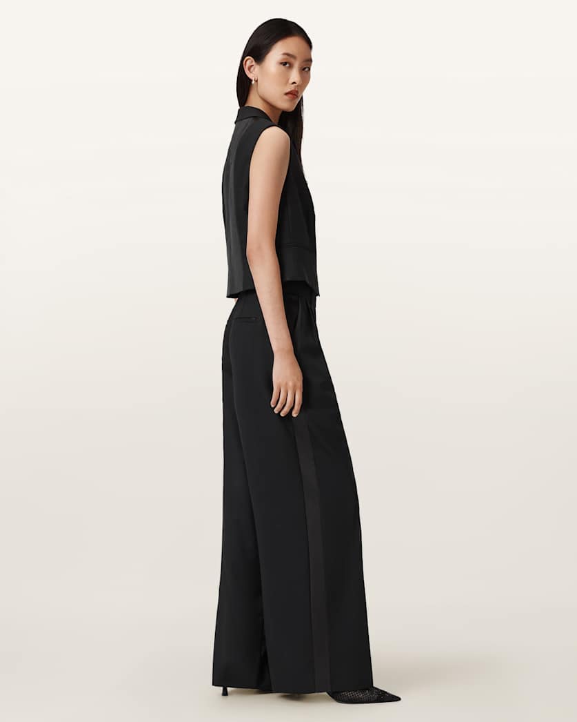 AllSaints Noa Wide Leg Trousers Women's Black Women's