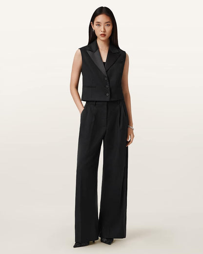 AllSaints Noa Wide Leg Trousers Women's Black Women's