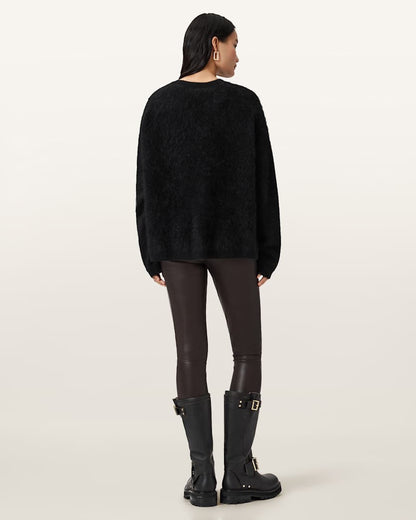 AllSaints Cora Leather Stretch Leggings Women's Bitter Brown Women's