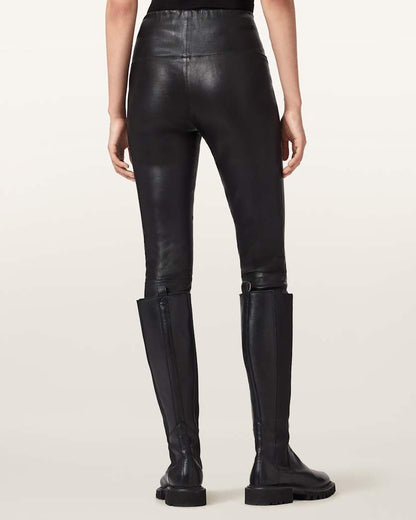 AllSaints Cora Leather Stretch Leggings Women's Bitter Brown Women's