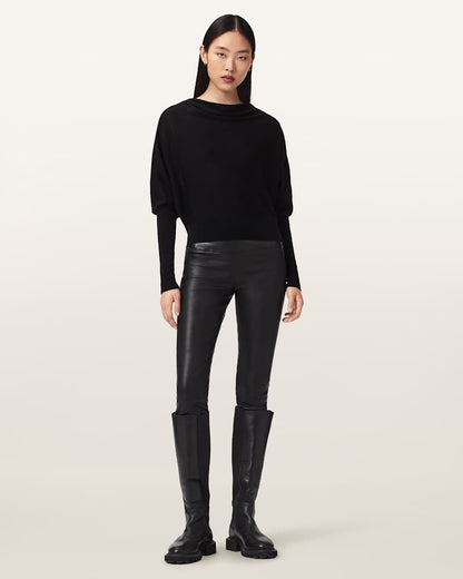 AllSaints Cora Leather Stretch Leggings Women's Bitter Brown Women's
