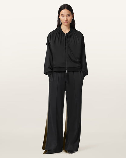 AllSaints Mirri Wide Leg Jersey Joggers Women's Black Women's