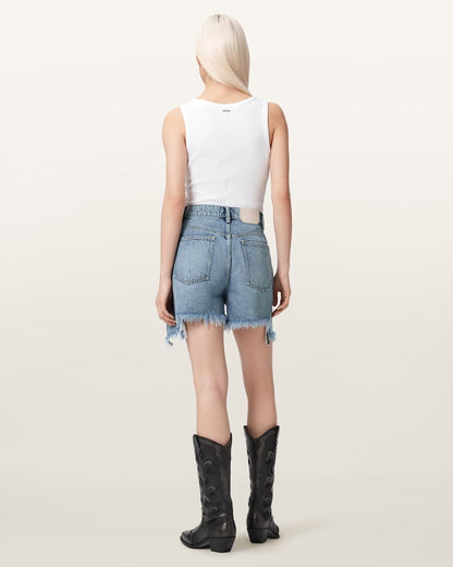AllSaints Frankie Studded Denim Shorts Women's Vintage Indigo Women's