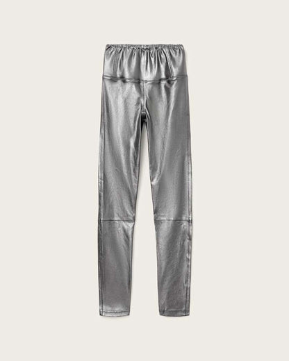AllSaints Cora High Rise Leather Leggings Women's Gunmetal Women's