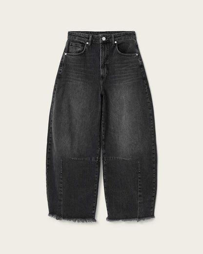 AllSaints Payton Barrel Leg Denim Jeans Women's Washed Black Women's