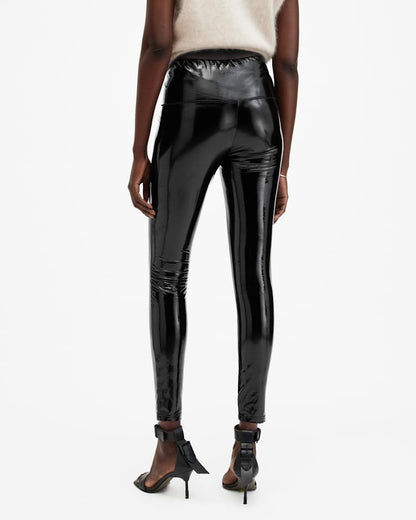 AllSaints Cora High Rise Shine Leggings Women's Black Women's