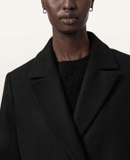 AllSaints Nellie Double Breasted Coat Women's Black Women's