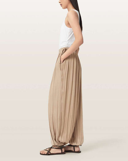 AllSaints Eshe Loose Fit Satin Pants Women's Pinto Brown Women's
