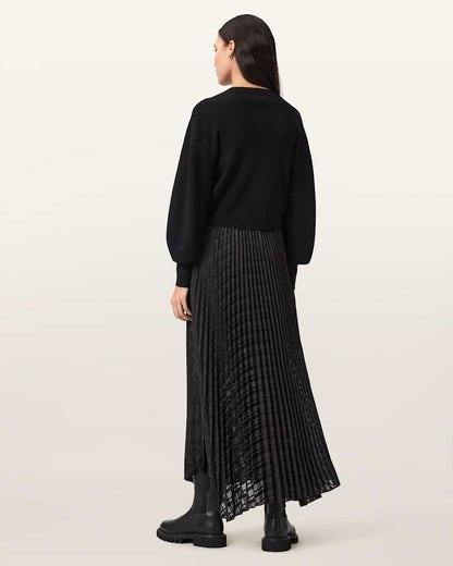 AllSaints Sinead 2 In 1 Pleated Dress Women's Black Women's