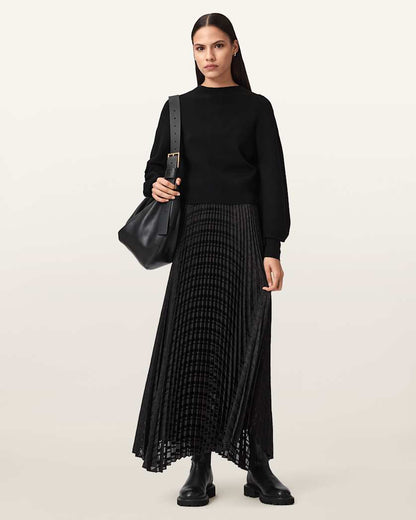AllSaints Sinead 2 In 1 Pleated Dress Women's Black Women's