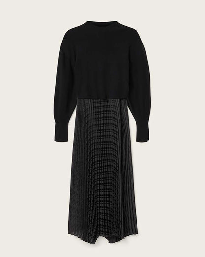 AllSaints Sinead 2 In 1 Pleated Dress Women's Black Women's