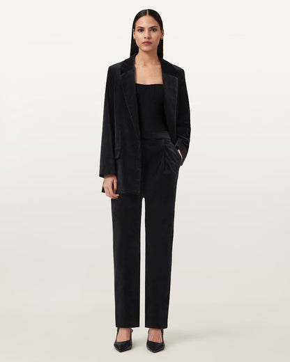 AllSaints Aleida Velvet Blazer Women's Black Women's