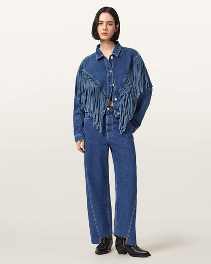 AllSaints Fox Loose Fit Denim Jeans Women's Dark Indigo Women's
