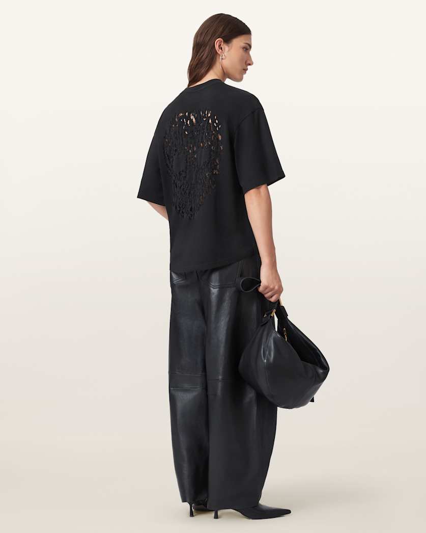 AllSaints Craneo Amelie Oversized T Shirt Women's Black Women's