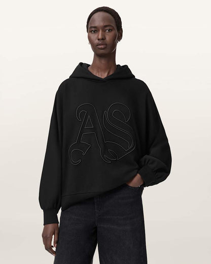AllSaints Artia Embos Relaxed Hoodie Women's Black Women's