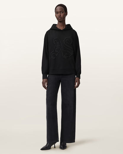 AllSaints Artia Embos Relaxed Hoodie Women's Black Women's