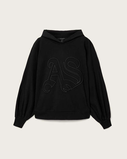 AllSaints Artia Embos Relaxed Hoodie Women's Black Women's