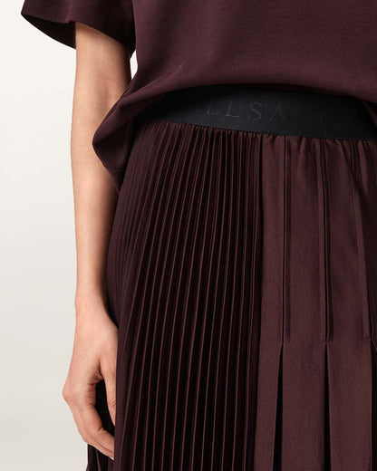 AllSaints Jax Pleated Midi Skirt Women's Oxblood Red Women's