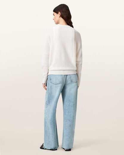 AllSaints Aki Mid Rise Crossover Jeans Women's Destroy Light Blue Women's
