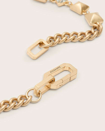 AllSaints Elora Hexagon Chain Necklace Women's Warm Brass Women's