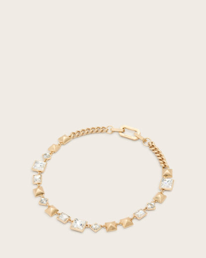 AllSaints Elora Hexagon Chain Necklace Women's Warm Brass Women's