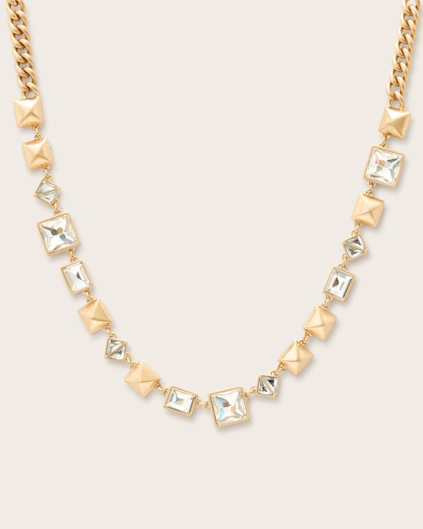AllSaints Elora Hexagon Chain Necklace Women's Warm Brass Women's
