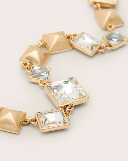 AllSaints Elora Hexagon Chain Necklace Women's Warm Brass Women's