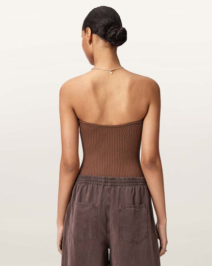 AllSaints Cruz Bandeau Slim Fit Top Women's Black Women's
