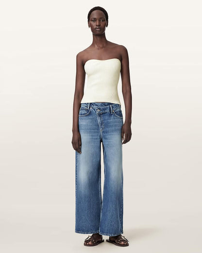 AllSaints Cruz Bandeau Slim Fit Top Women's Black Women's