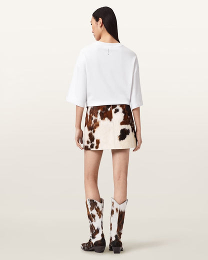 AllSaints Dapple Cowhide Mini Skirt Women's Cow Print Women's
