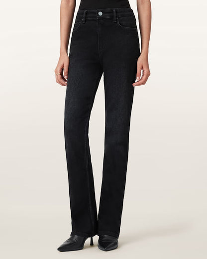 AllSaints Haldan Slim Bootcut Denim Jeans Women's Washed Black Women's