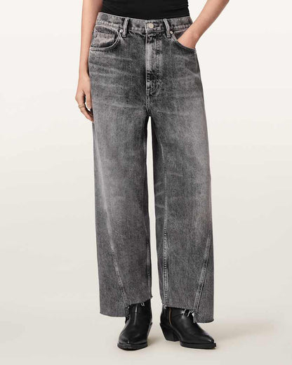 AllSaints Fox Loose Fit Denim Jeans Women's Vintage Black Women's