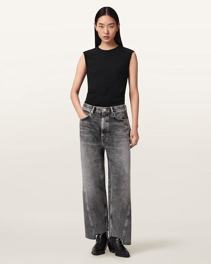 AllSaints Fox Loose Fit Denim Jeans Women's Vintage Black Women's