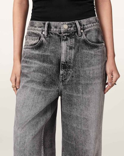 AllSaints Fox Loose Fit Denim Jeans Women's Vintage Black Women's