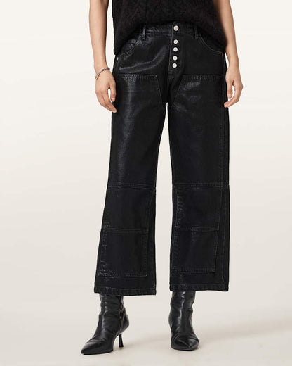 AllSaints Tay Carpenter Jeans Women's Coated Black Women's