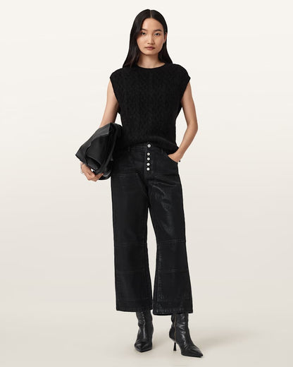AllSaints Tay Carpenter Jeans Women's Coated Black Women's