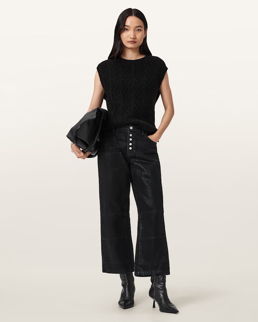 AllSaints Tay Carpenter Jeans Women's Coated Black Women's