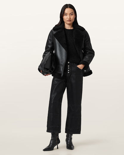 AllSaints Tay Carpenter Jeans Women's Coated Black Women's