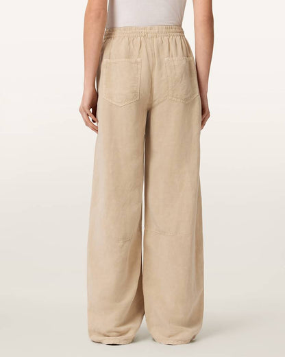 AllSaints Jett Wide Leg Linen Blend Pants Women's Black Women's